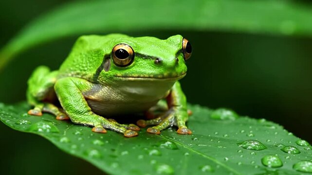 Showcasing the delicate balance and rich biodiversity of an amphibian's ecosystem, such as a wetland or rainforest floor, where the creature is an integral part of the vibrant natural tapestry.