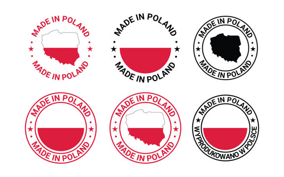 set of made in poland label	