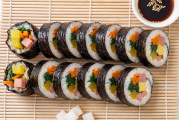 Traditional Korean dish kimbap