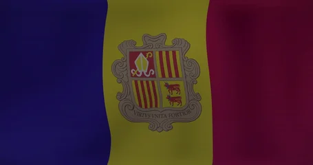 Fotobehang Vlees Displaying tricolor flag with blue yellow red stripes in studio, showing coat of arms, mitre, cows  © vectorfusionart