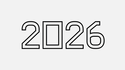 Minimalist depiction of the year 2026 against a clean white backdrop hinting at future plans