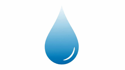 Simple blue water drop icon illustration. Vector graphic of a clean liquid droplet symbol isolated on a white background for design