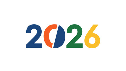 Colorful 2026 Typography Symbolizing the Future With Optimism and Bright Prospects