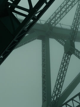 Bridge in the cloudy sky
