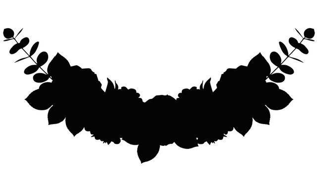 Elegant floral wreath design element for invitations and creative projects wedding modern sophisticated