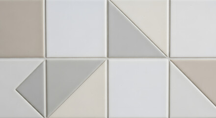 Geometric Tile Pattern A modern design with triangles and neutral colors, perfect for home decor