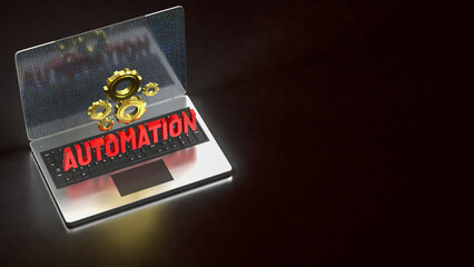 Digital Automation Technology Gear Interface 3d rendering.