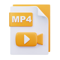 3D MP4 Video File Format Icon