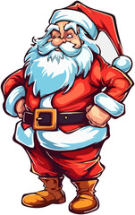 Cute Santa Claus with Gift Bag – Christmas Cartoon Illustration