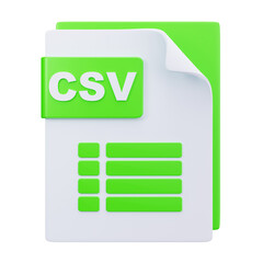 3D CSV Spreadsheet Comma Separated Icon