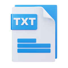 3D TXT Document Plain Text Icon