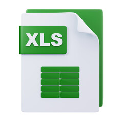 3D XLS Spreadsheet Excel Data Icon