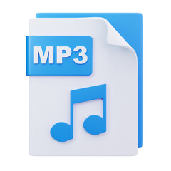 3D MP3 Audio File Music Icon