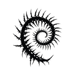 Black and white illustration of a millipede vector style