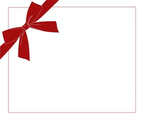 Red corner ribbon bow vector,corner ribbon bow illustration,corner ribbon bow background image ,ribbon corner bow design for banner and background 