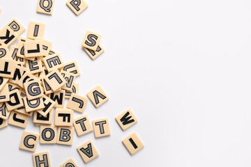 Different letters on white background