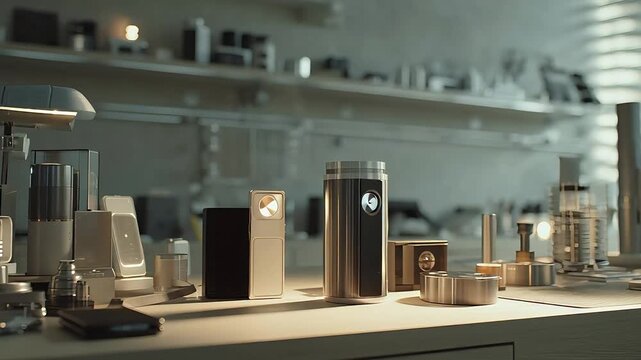 Laboratory Setup Displaying Various Technological Devices and Components for Research and Development