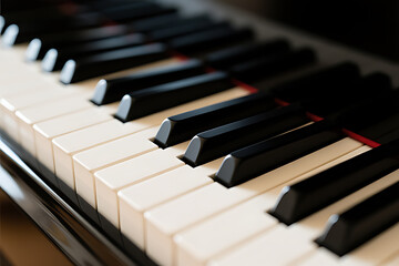 close up of piano keys