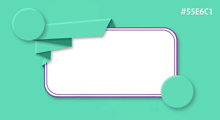 Geometric presentation template with rectangle and circle shape on mint background for creative