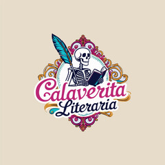 calaverita literaria logo icon vector .
