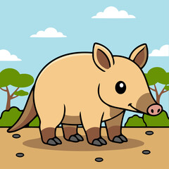 Cute Aardvark African Mammal - Animal Character Illustration Isolated on Transparent Background