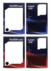 Sport player trading card frame border template