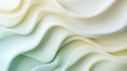 Obraz premium Abstract 3D Smooth Overlapping Pipe Shapes in Soft Pastel Pink and Light Teal Background Texture