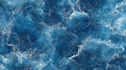 Fototapeta premium Abstract Fluid Ink Texture with Marbled Waves and Swirls in Deep Indigo Blue and White Watercolor Background