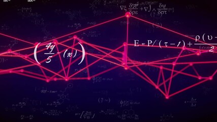 On sequence start neon magenta mesh animating right, peak rising, nodes pulsing, visualizing data - Powered by Adobe