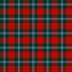 Red, Green, Black, Blue, Yellow Tartan Weave Pattern - Tile