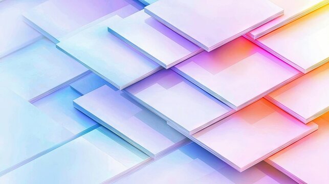 An abstract image featuring geometric shapes with a vibrant colorful gradient. - Powered by Adobe