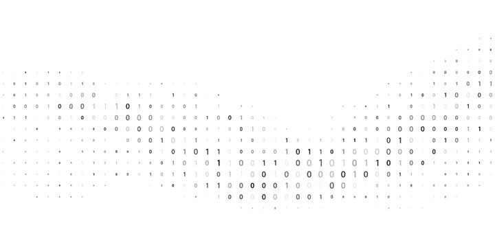 Binary flow. Digital data stream by grey ones and zeros. Minimal vector graphic pattern