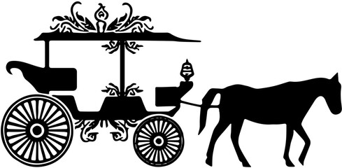 horse and carriage silhouette 