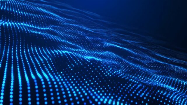 Digital technology background. Digital data dots blue pattern pixel background