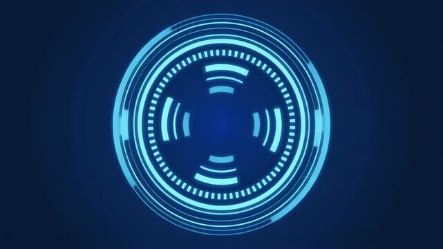 Futuristic circle vector HUD interface screen design. Abstract style on blue background. 