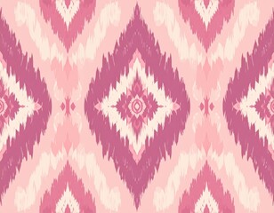 Vibrant Pink Ikat Geometric Pattern
