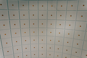 Ceramic tiles with golden stars in the interior of the room