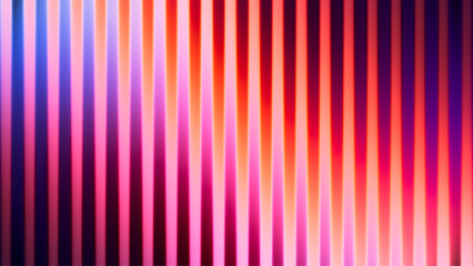 Bold and fiery digital design with ribbed fractal glass and glowing vivid light shifting through hot color gradient. Warm colors blending from intense pink to deep red with smooth flowing illumination