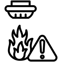 Fire Detector Outline Icon Mini Illustration, Use For Modern Concept, Print, Ui, Ux Kit, Web And App Development. Vector Related To Firefighter, Rescue And More