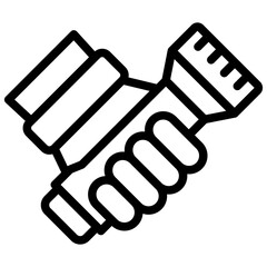 Flashlight Outline Icon Mini Illustration, Use For Modern Concept, Print, Ui, Ux Kit, Web And App Development. Vector Related To Firefighter, Rescue And More