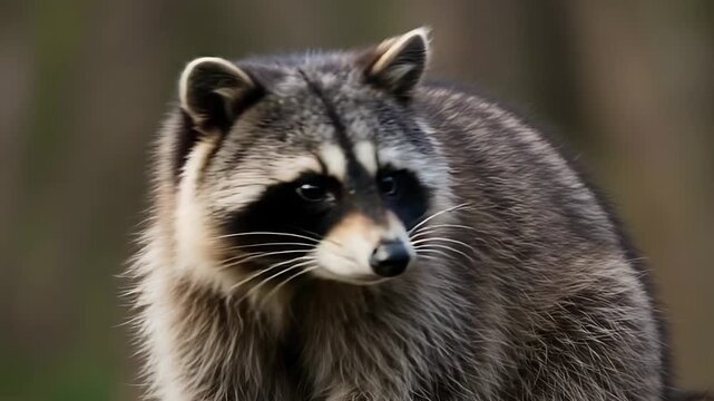Charming Raccoon Close-Up: Captivating Wildlife Portrait Showcasing the Raccoon's Natural Habitat