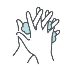 指と指の間を洗う手洗い手順のイラスト（指間洗浄・感染症予防）