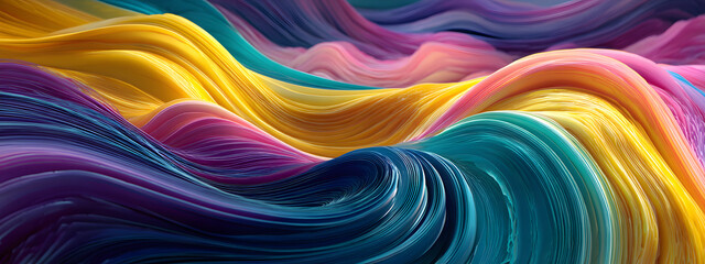 Colorful 2026 Gradient Swirl ,Abstract Wavy Rainbow Lines and Fluid Motion Design