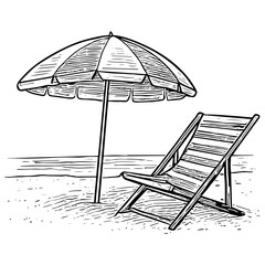 Beach Chair & Umbrella