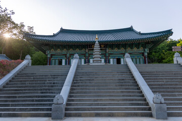 temple stairs stone pagoda sky