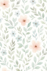 watercolor floral pattern pastel color background
