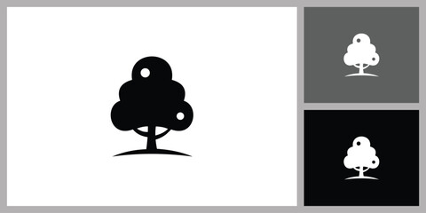 Simple Tree Silhouette Illustration for Nature and Park