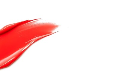 swipe. Red cosmetic texture smear on white surface, beauty product sample. menu design, packaging mockups, designed for culinary blogs and recipe cards for restaurants, used by financial analysts.