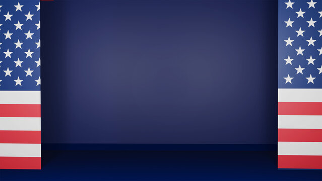 us usa united state america flag banner blue color mockup empty blank happy president day veteran labor celebration patriotic independence happy president day america us usa february month government  - Powered by Adobe