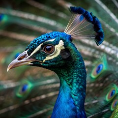 Indian national birds close up of peacock.